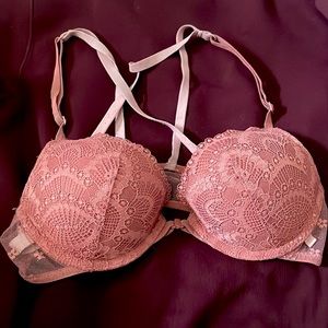 Victoria secret bra- used- 34b- push up in coral pink!